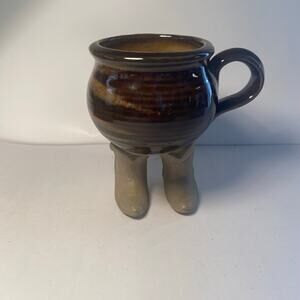Five Bridges Cowboy Boots Pottery Mug Vintage Whimsical Earthenware Western